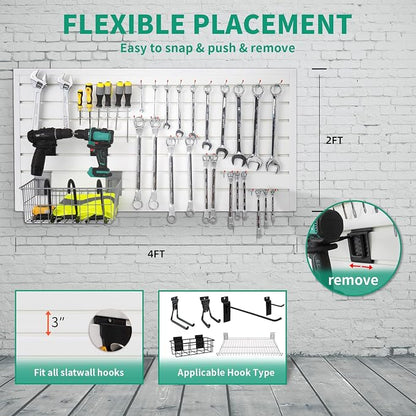 FRAYSCENT Slat Wall Paneling Garage Slat Wall Storage Systems Slatwall Panels - Image 3