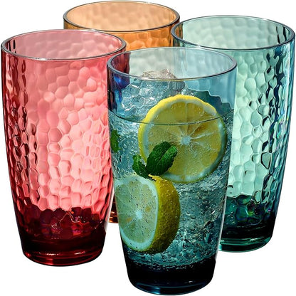 Unbreakable Large Premium Plastic Reusable Drinking Glasses Restaurant Cups by Khen