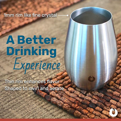 SNOWFOX Premium Vacuum Insulated Stainless Steel Classic White Wine Glass - Image 3