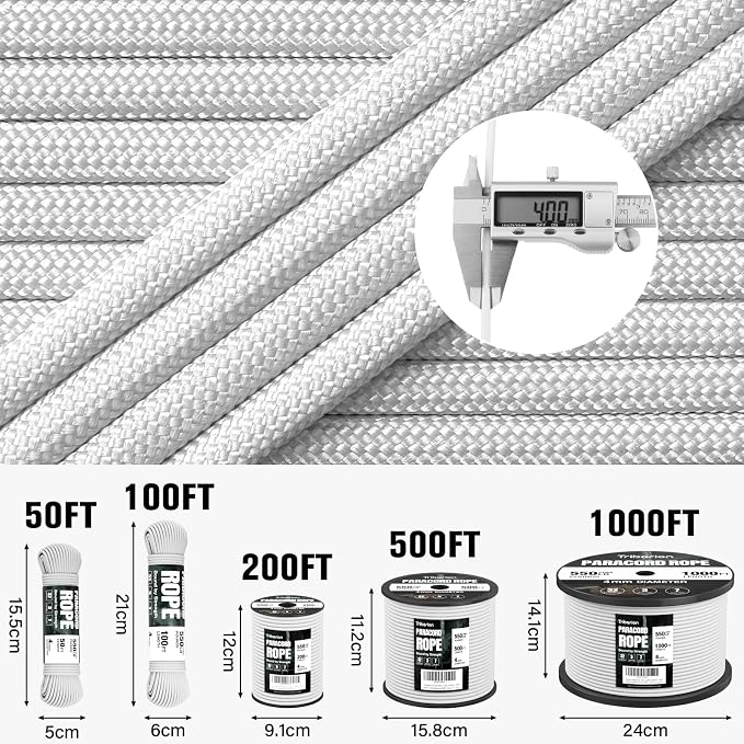 Paracord Rope 550 lb - 100ft 5/32" Parachute Cord 4MM 7-Strand para Cord - - Image 5