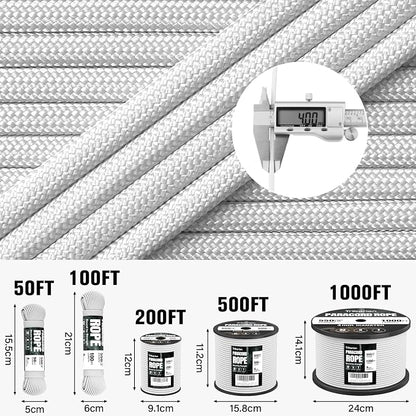 Paracord Rope 550 lb - 100ft 5/32" Parachute Cord 4MM 7-Strand para Cord - - Image 5