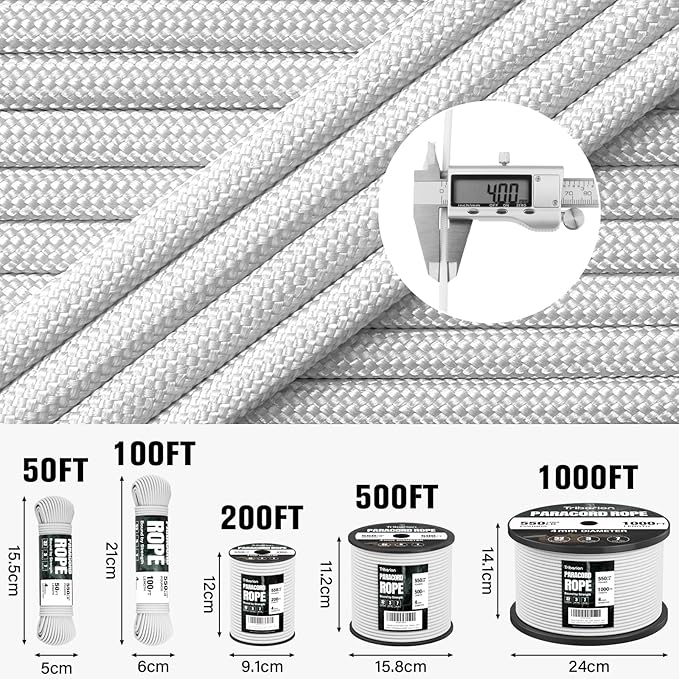 Paracord Rope 550 lb - 50ft 5/32" Parachute Cord 4MM 7-Strand para Cord - Heavy - Image 5