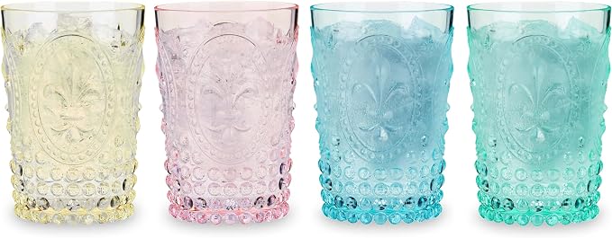 Twine Embossed Acrylic Colorful Drinking Glasses, Durable Shatterproof Tumblers - Image 10