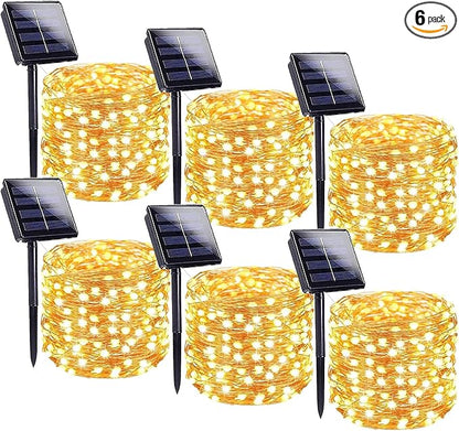 Solar String Lights Outdoor, 6 Pack Each 100 LED Solar Fairy Lights by BHCLIGHT
