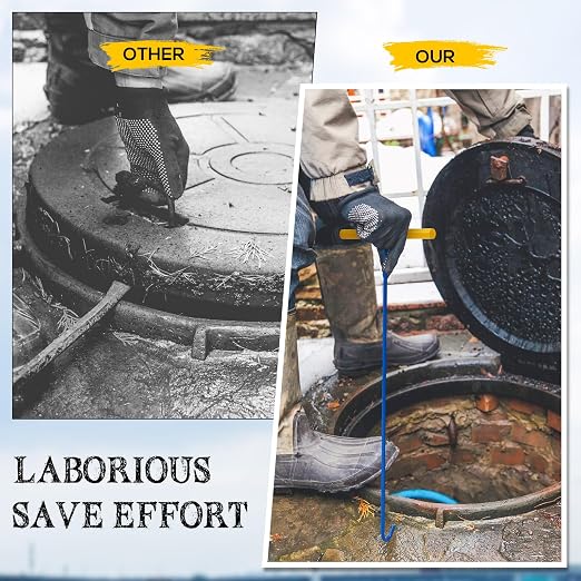 Barydat 1 Pcs Heavy Duty Manhole Cover Hook 30 Inch Handy Hook Lifting Tool - Image 5