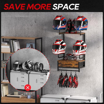 Motorcycle Helmet Holder Wall Mount, Helmet Rack - Image 3