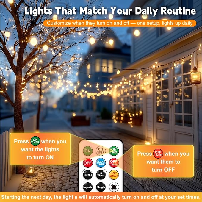 HXWEIYE Rechargeable Fairy Lights - Image 3