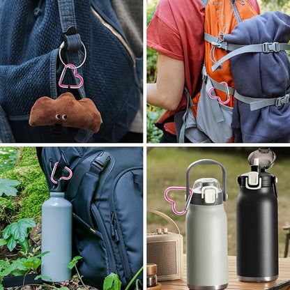 Ouligay 10pcs Cute Heart Shaped Carabiner Star Carabiner Heart Shaped Backpack - Image 7