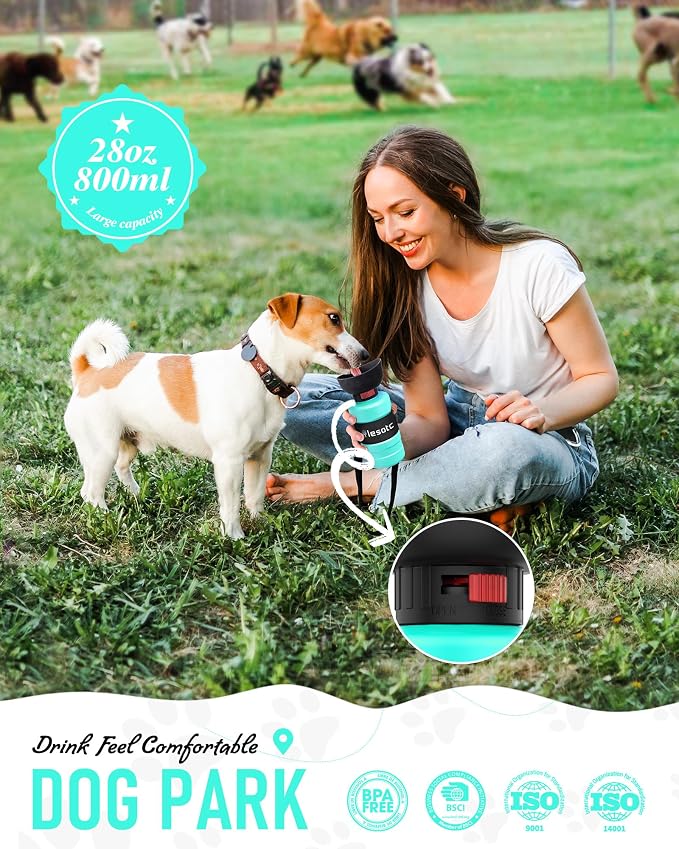 lesotc Dog Water Bottle, Portable Dog Water Dispenser, Leak Proof Dog Travel - Image 2