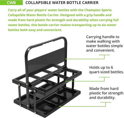 Champion Sports Collapsible Water Bottle Carrier Black - Image 4