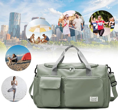 Suruid Travel Duffel Bag with Shoes Compartment Sports Gym Bag with Dry Wet - Image 7