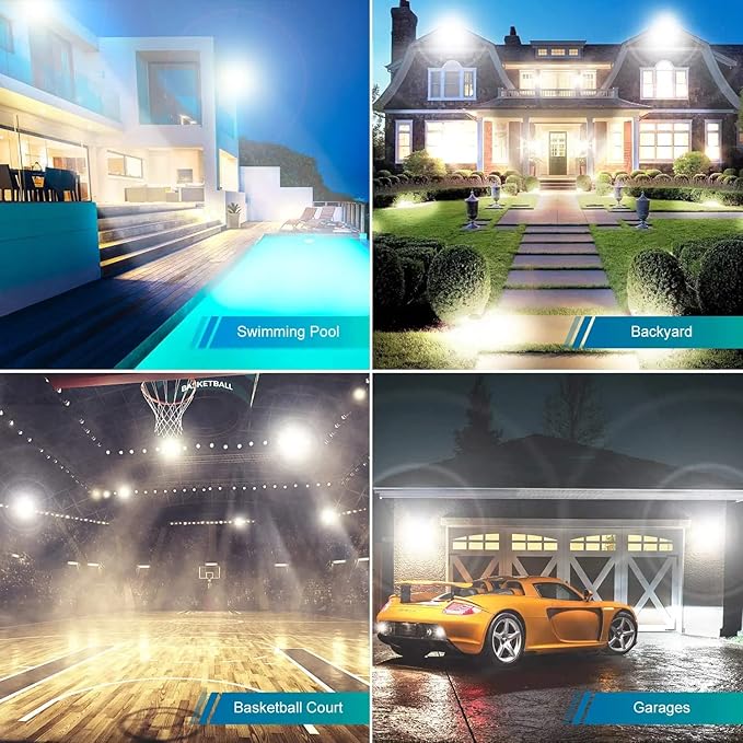 YANYCN 2 Pack 800W LED Flood Light Outdoor, 3750W Equivalent Super Bright - Image 4