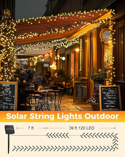 Brightown 2 Pack Solar String Lights Outdoor Waterproof, 92Ft 240 LED Solar - Image 6