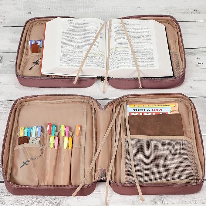FINDCOZY Bible Cover for Women, Durable Carrying Book Case Church Bag for - Image 3