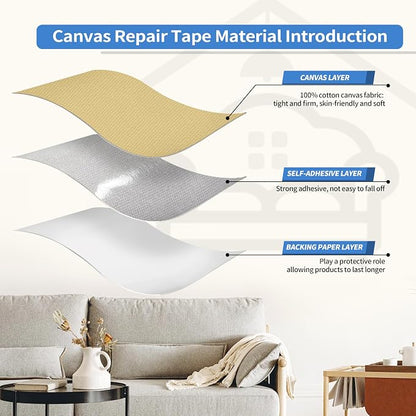 KING MOUNTAIN Canvas Repair Patch 16×30 Inch Self-Adhesive Waterproof Fabric - Image 3