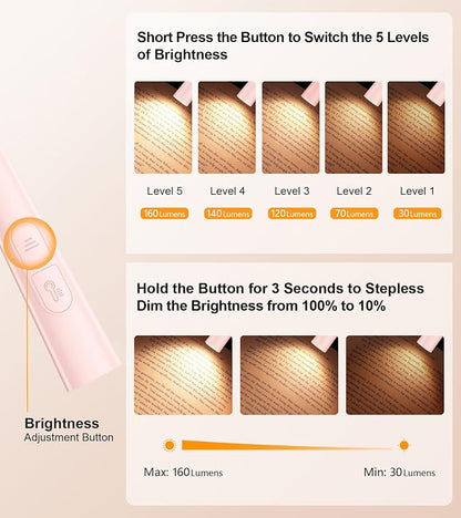 Gritin Book Light, Eye Caring 4-Color & 5-Brightness Neck Light Reading Light- - Image 2