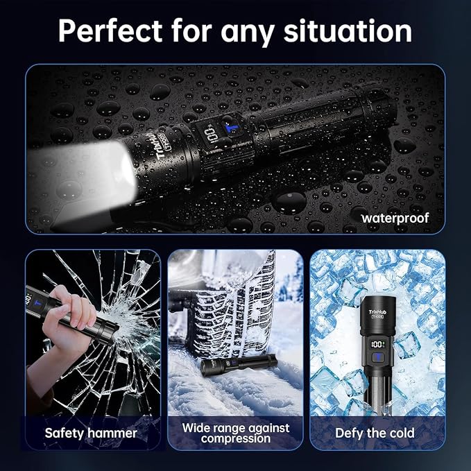 TrixHub Rechargeable Flashlights 2 Pack, Super Bright High Lumens Flash Light - Image 8