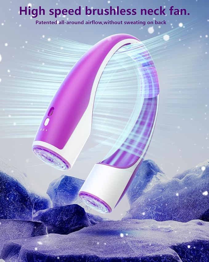 Rohent Neck Fan Portable for Women: High Speed Faster Cooling Neck Fan 4 Speeds - Image 6