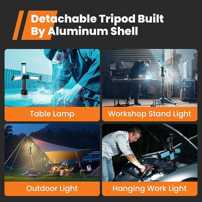 Rechargeable Work Light with Stand, GoGonova Cordless Work Light with Triple - Image 5