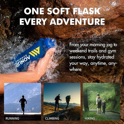 AONIJIE Running Water Bottle 2PCS 500ml/17oz Soft Flask TPU Collapsible Water - Image 5