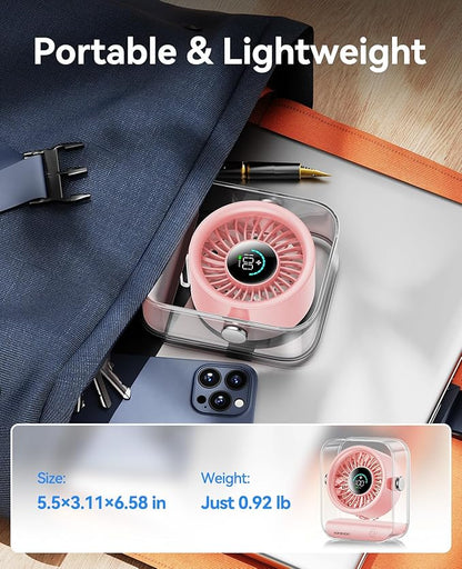 KIMMOO Rechargeable USB Desk Fan, Quiet Table Fan - Image 6