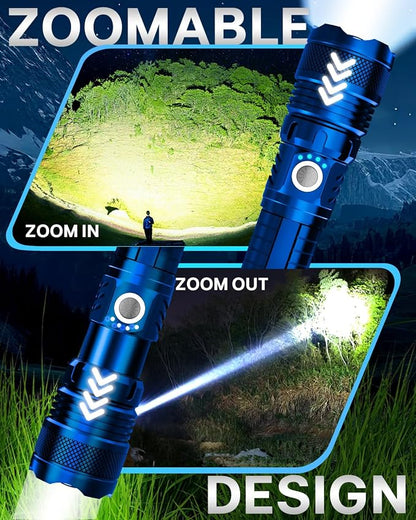 Victoper Blue LED Flashlights, High Powered High Lumens Super Bright Tactical - Image 4