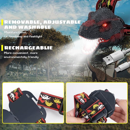 Dysaim Kids Headlamp, Dinosaur Headlamp - Image 8