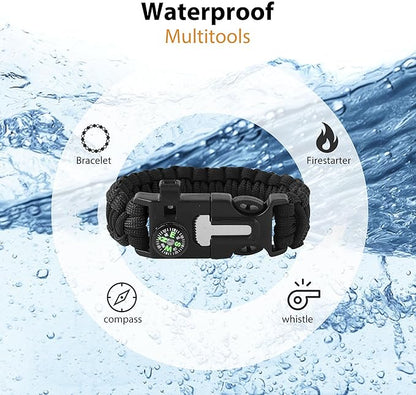 Bracelets, Survival Bracelets for Men Paracord Tactical 5-in-1 Camping Gear Kits - Image 5