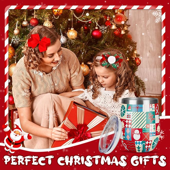 Christmas Wine Tumbler 12 oz Christmas Stainless Steel Wine Glass - Image 7