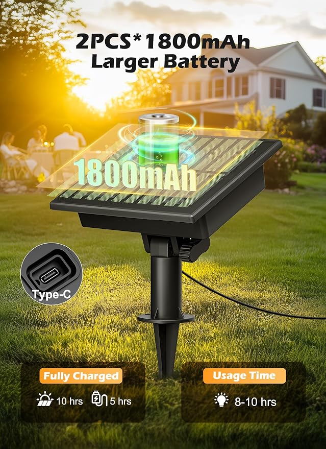 Brightown 75FT Solar String Lights Outdoor Waterproof - Image 3