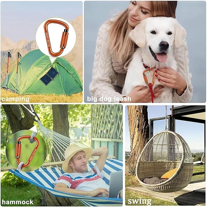 Auto Locking Carabiner Heavy Duty Carabiner 25kN UIAA Certified Climbing - Image 5