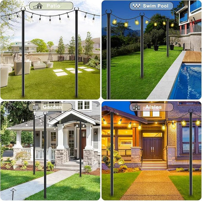 NUERPO 10 Pack String Light Poles, Metal Poles - Image 2