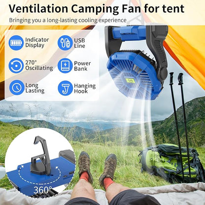 Portable Fan Rechargeable，270° Rotating Portable Cordless Battery Powered - Image 6