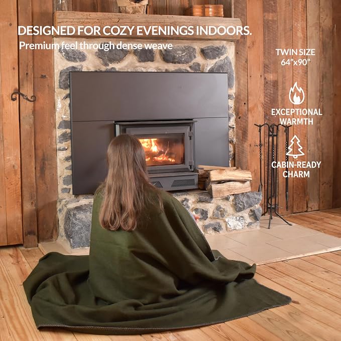 Military Style Wool Blanket – Cushioned, Breathable, Warm & Washable – - Image 2