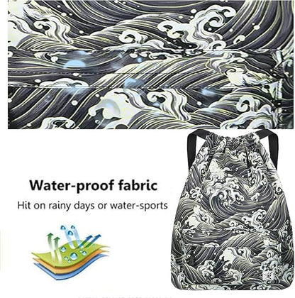 Waterproof Drawstring Bag, Gym Bag Sackpack Sports Beach Backpack - Image 5