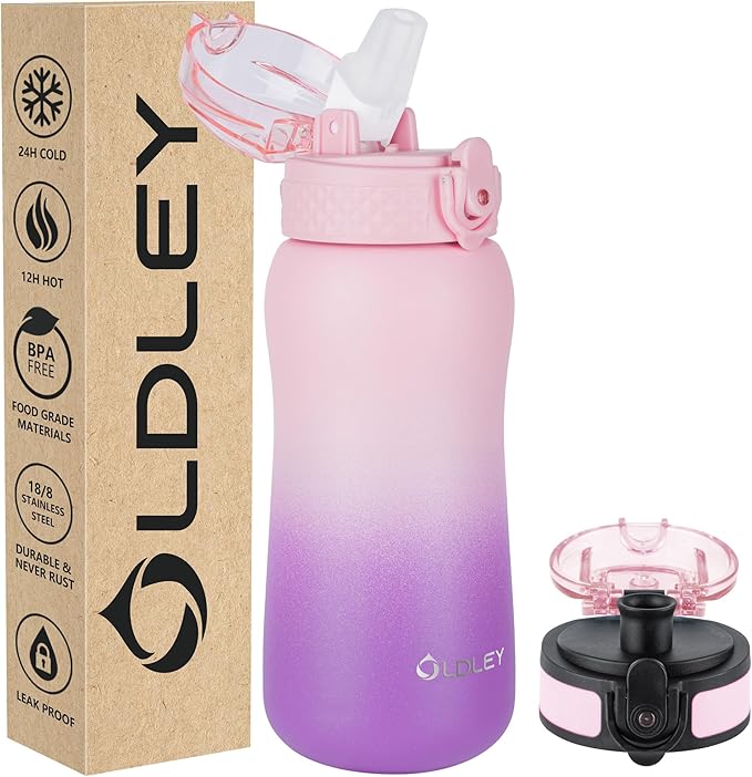 Oldley Insulated Water Bottle 12oz Kids Water Bottles by OLDLEY