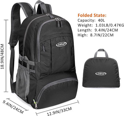 G4Free 40L Lightweight Packable Hiking Backpack, Waterproof Travel Daypack - Image 4