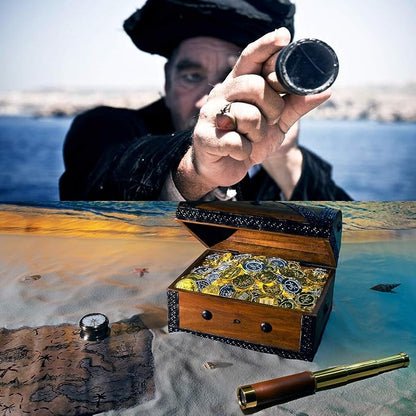 Pirate Monocular Telescope, 25x30 High Powered Zoomable Collapsible Brass - Image 9