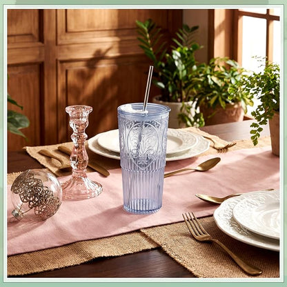 8 Set 20oz Vintage Plastic Tumbler - Image 4
