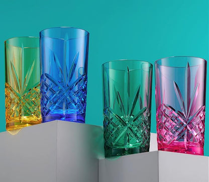 Godinger Acrylic Highball Glasses, Tall Beverage Highballs Drinking Glasses Cups - Image 3