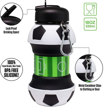 Maccabi Art Collapsible Silicone Soccer Ball Water Bottle - Image 5