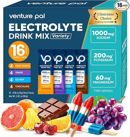 Venture Pal High Sodium Electrolyte Powder Packets | Sugar Free Hydration Drink by VenturePal