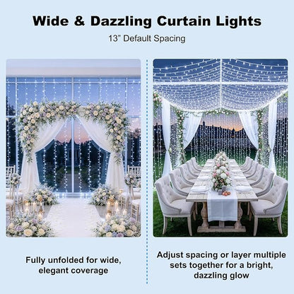 JMEXSUSS 9.5x29.5ft Curtain Lights Indoor Outdoor Decor - Image 4
