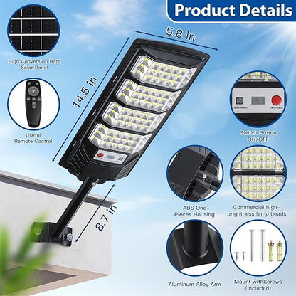 Yusist 2 Pack Solar Street Lights Outdoor Waterproof, 6500K LED Motion Sensor - Image 5