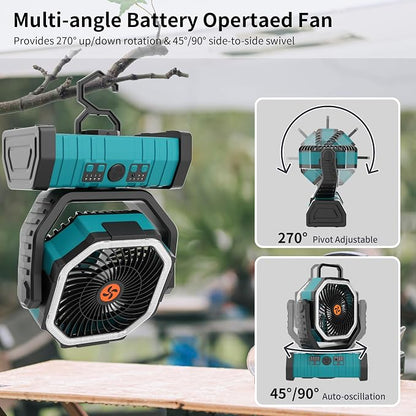 20000mAh Outdoor Camping Fan Battery Operated, Portable Rechargeable Battery - Image 3