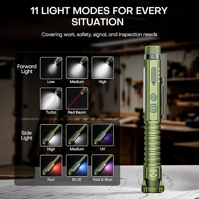 EDC Flashlight Rechargeable, 800 Lumen Small Flashlight - Image 2