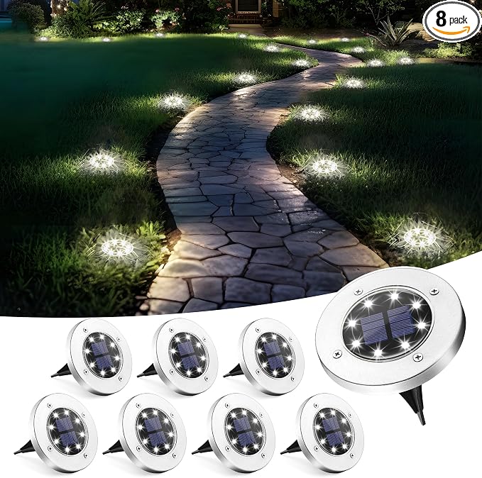 SOLPEX Solar Lights Outdoor Waterproof, 8 Pack Solar Ground Lights, Solar by Solpex