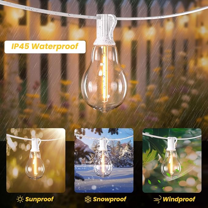 DAMAING Outdoor String Lights 75FT Waterproof Patio Lights - Image 4