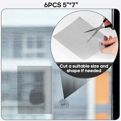 Secopad 5" x 7" Black/Grey Screen Repair Kit, Strong Adhesive Fiberglass Mesh - Image 7