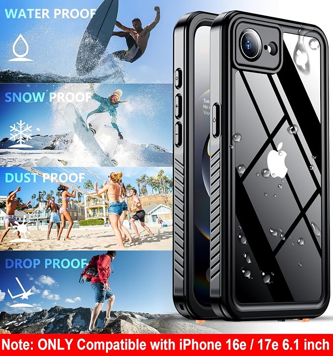 SPIDERCASE for iPhone 16e Case/iPhone 17e Case Waterproof, Built-in Screen & - Image 8